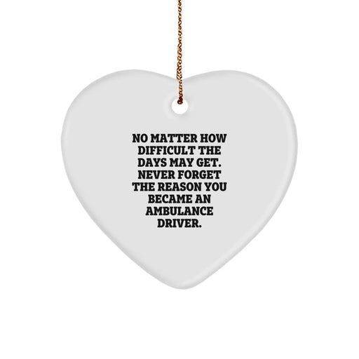 Funny Ambulance Driver Gifts from Family - Heart Ornament for Ambulance Driver Men on Christmas Unique Gifts - Image 1