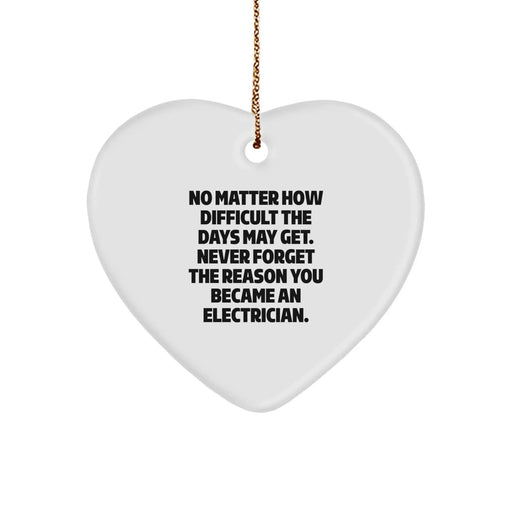 Electrician Heart Ornament, Funny Quote Gifts for Electrician Men Women Friends Family, Christmas Unique Gifts from Electrician, Never Forget the Reason - Image 1