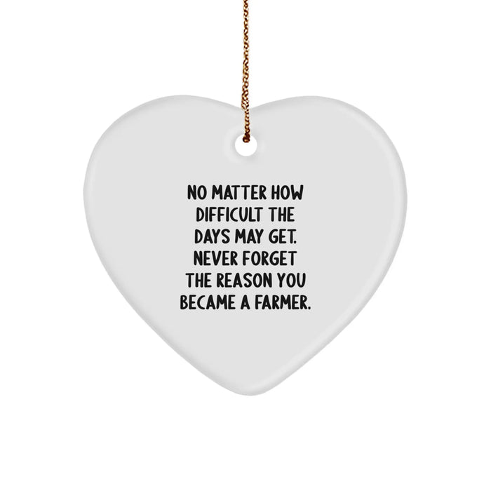 Farmer Heart Ornament - Inspirational Gifts for Farmers from Family and Friends - Christmas Unique Gifts for the Reason You Became a Farmer - Image 1