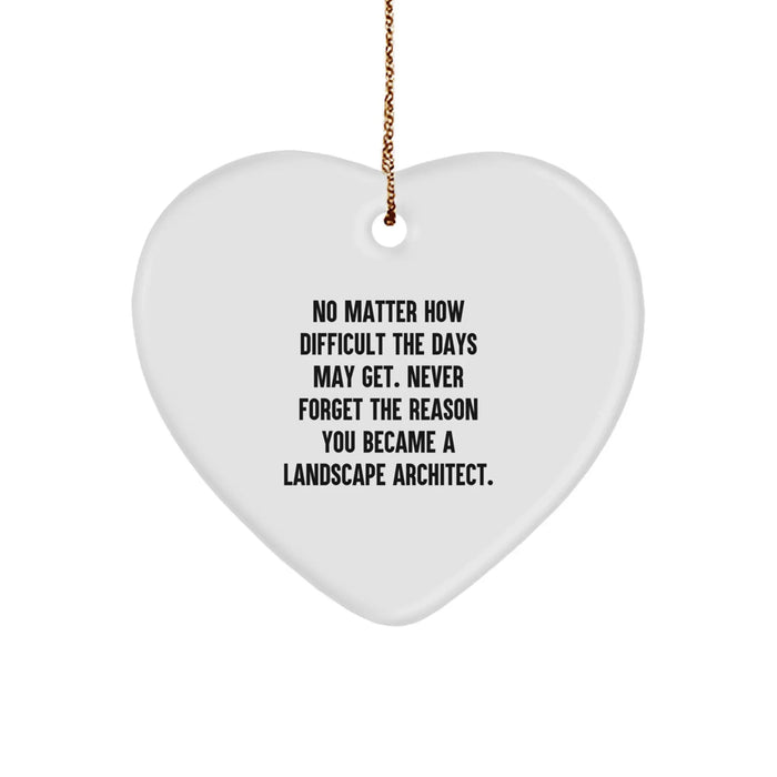 Funny Inspirational Gifts from Landscape Architect Friends - Heart Ornament for Men, Women, Coworkers, Family - Gifts for Landscape Architects at Christmas - Image 1