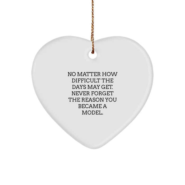 Funny Inspirational Gifts from Friends, Family, and Coworkers for Model Enthusiasts, Christmas Unique Gifts for Women, Heart Ornament with Motivational Quote - Image 1