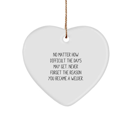 Funny Welder Heart Ornament Gifts from Men to Family, Christmas Unique Gifts for Welders, Heart Shaped MDF - Image 1