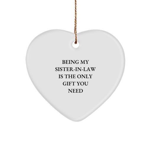 Funny Sister-in-law Heart Ornament Gifts from Men, Women, Friends, Coworkers, Family, Christmas Unique Gifts for Sister-in-law, Funny Heart Shaped Ornament - Image 1