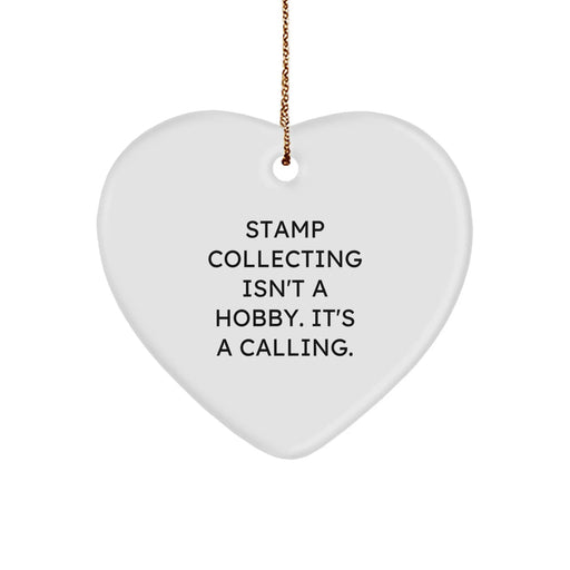 Funny Stamp Collecting Heart Ornament, Gifts from Mom, for Stamp Collecting Dad this Christmas Unique Gifts - Image 1