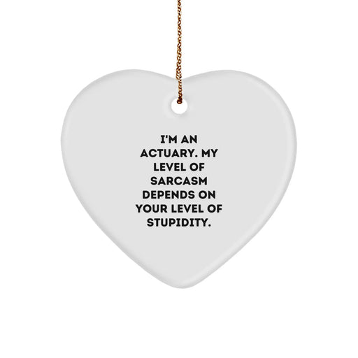 Funny Actuary Gifts from Men to Actuary Friends on Christmas Unique Gifts with Quote - Heart Ornament - Image 1