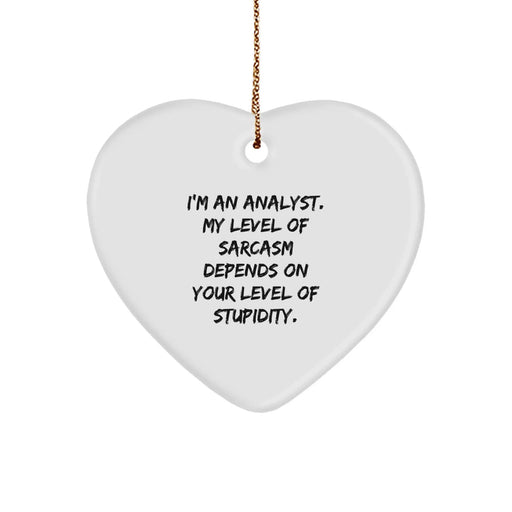 Funny Analyst Gifts from Men to Friends for Christmas - Heart Ornament with Sarcasm - Image 1
