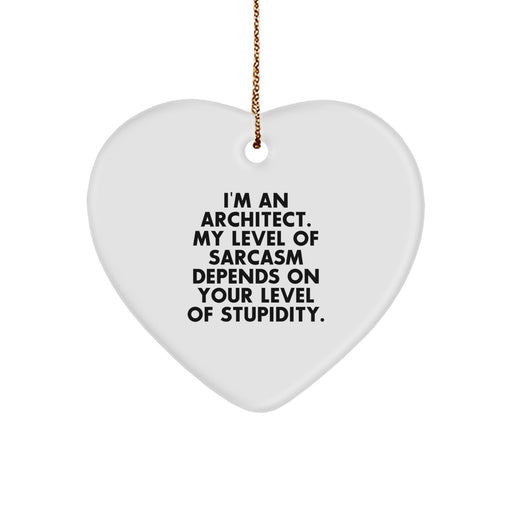 Funny Architect Heart Ornament Gifts from Friends for Christmas - Heart Shaped Architect Gift with Sarcasm Quote - Image 1