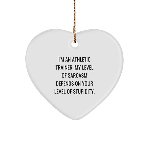 Funny Athletic Trainer Gifts for Men Christmas Unique Ornaments - Heart Shaped I'm An Athletic Trainer Quote Gifts from Friends - Image 1