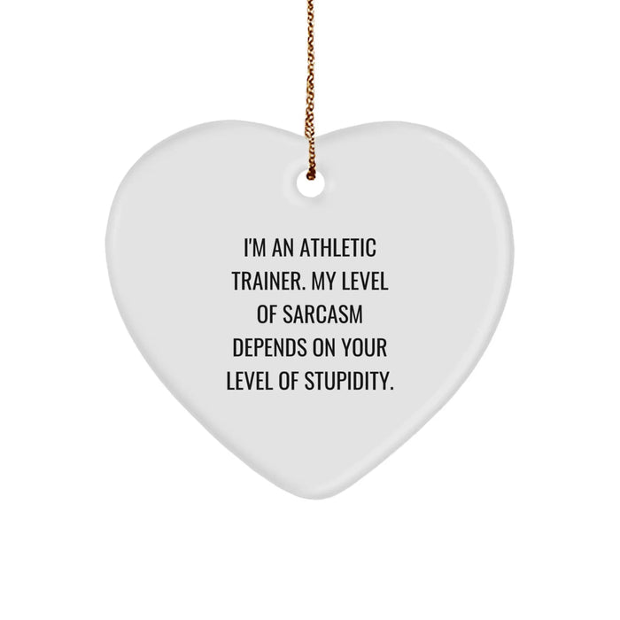 Funny Athletic Trainer Gifts for Men Christmas Unique Ornaments - Heart Shaped I'm An Athletic Trainer Quote Gifts from Friends - Image 1