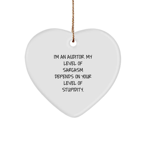Funny Auditor Gifts for Men, Auditor Heart Ornament with Sarcasm Quote, Christmas Unique Gifts from Friends - Image 1