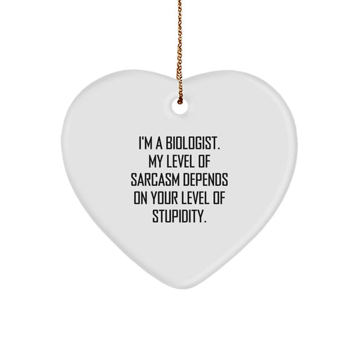 Funny Biologist Heart Ornament Gifts from Friends to Biologist, Christmas Unique Ornaments for Biologist - Image 1