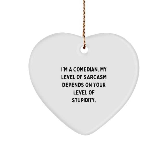 Funny Comedian Heart Ornament Gifts from Men for Christmas Unique Comedian Lover - Image 1