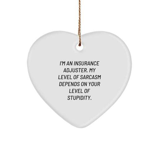 Funny Insurance Adjuster Heart Ornament Gift for Him, Gifts from Men to Men, Christmas Unique Gifts - Image 1