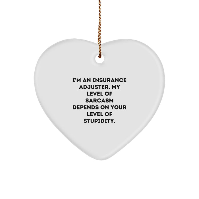 Funny Insurance Adjuster Heart Ornament Gifts from Friends for Men, Women, and Coworkers at Christmas - Image 1