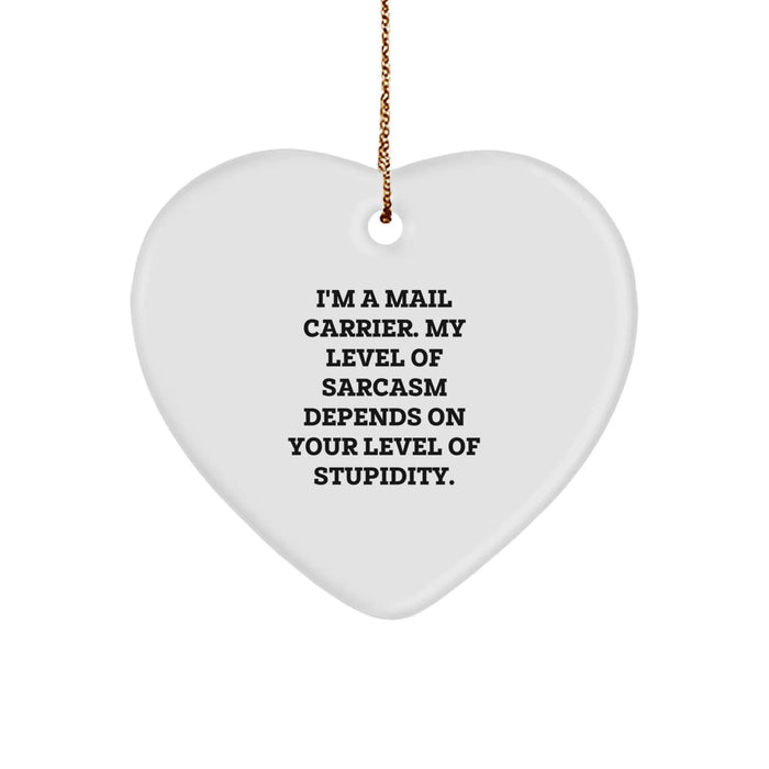 Funny Mail Carrier Heart Ornament Gifts from Friends for Men at Christmas Unique Gifts - Image 1