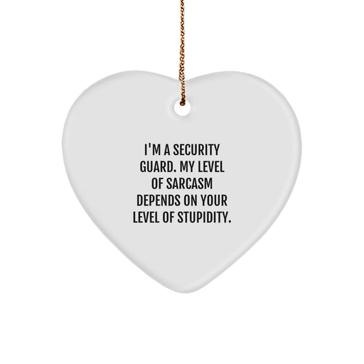 Funny Security Guard Gifts from Friends, Heart Ornament for Men Security Guard, Christmas Unique Gift Ideas - Image 1