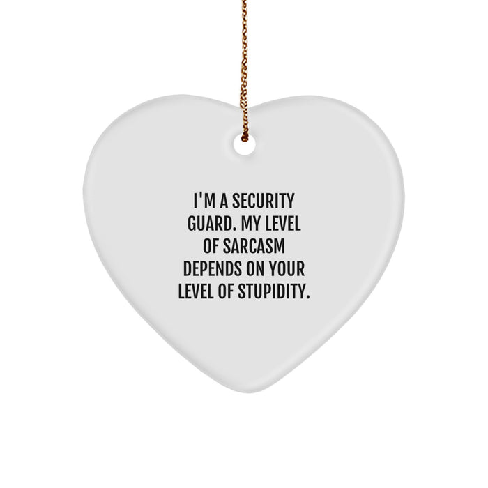 Funny Security Guard Gifts from Friends, Heart Ornament for Men Security Guard, Christmas Unique Gift Ideas - Image 1