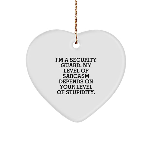 Funny Security Guard Gifts from Friends, Heart Ornament for Security Guard Men, Christmas Unique Gifts - Image 1