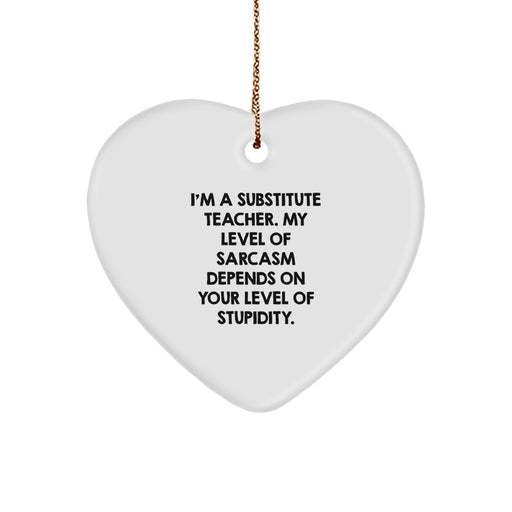 Funny Substitute Teacher Heart Ornament Gifts from Friends, Coworkers, Family, or Men to Women, Men, or Family, Perfect for Christmas Unique Gifts - Image 1
