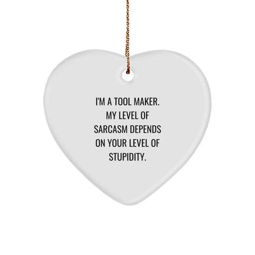 Funny Tool Maker Gifts from Men, Christmas Unique Gifts for Tool Makers, Heart Ornament - Image 1