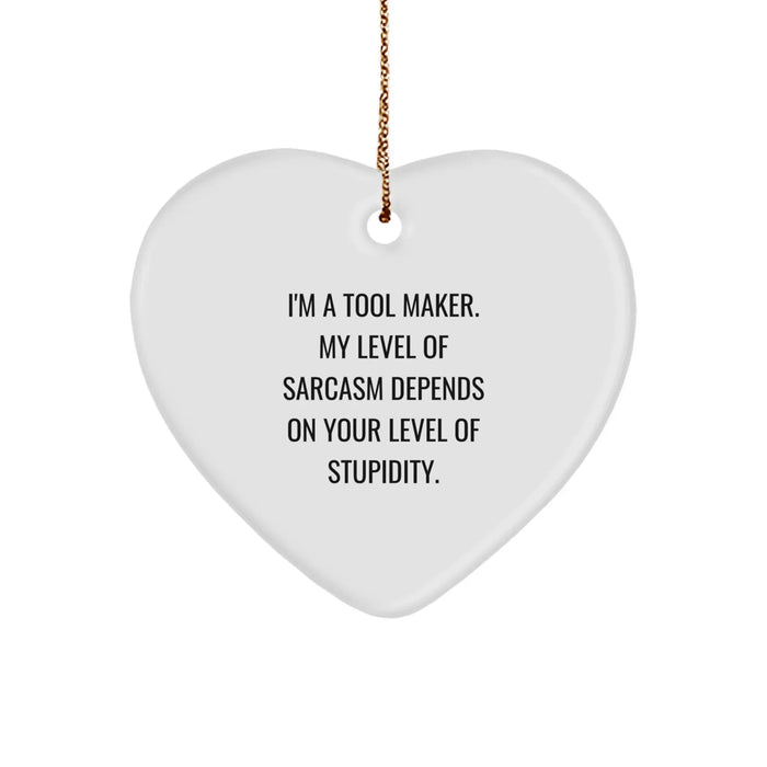 Funny Tool Maker Gifts from Men, Christmas Unique Gifts for Tool Makers, Heart Ornament - Image 1