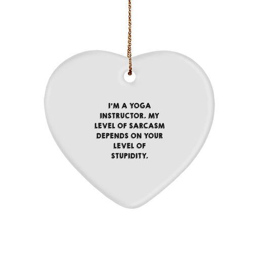 Funny Yoga Instructor Gifts for Men, Funny Heart Ornament Quote, Gifts from Friends to Yoga Instructor, Christmas Unique Gifts - Image 1