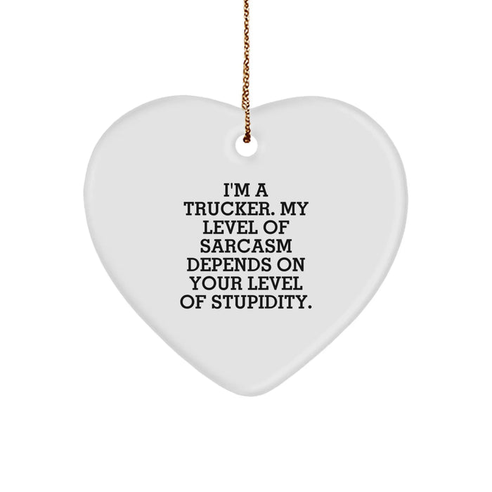 Funny Trucker Gifts from Women for Men - I'm A Trucker Heart Ornament, Trucker Christmas Unique Gifts, Trucker Decorations - Image 1