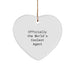 Funny Agent Gifts from Friends, Officially World's Coolest Agent Heart Ornament, Christmas Unique Agent Agent Gifts - Image 1