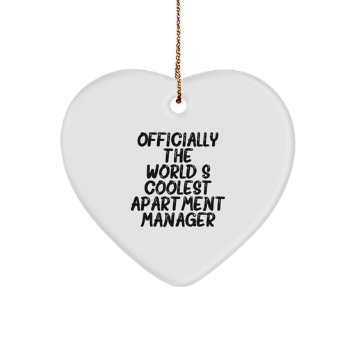 Funny Apartment Manager Gifts - Officially The World's Coolest Heart Ornament, Gifts from Men to Women, Friends, Coworkers, Apartment Manager Christmas Unique Decorations - Image 1