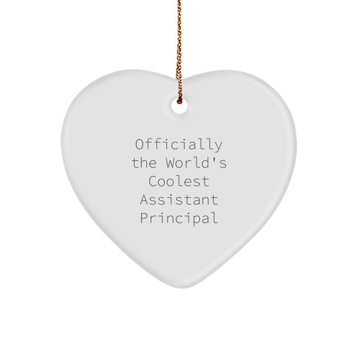 Funny Assistant Principal Gifts from Friends for Men - Heart Ornament - Christmas Unique Gifts - Officially The World's Coolest Assistant Principal - Image 1