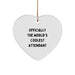 Funny Attendant Heart Ornament Gifts from Men or Women, Officially The World's Coolest Attendant, Heart Shaped, Christmas Unique Gifts - Image 1