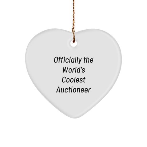 Funny Auctioneer Heart Ornament Gifts from Men to Friends on Christmas Unique Auctioneer Presents - Image 1