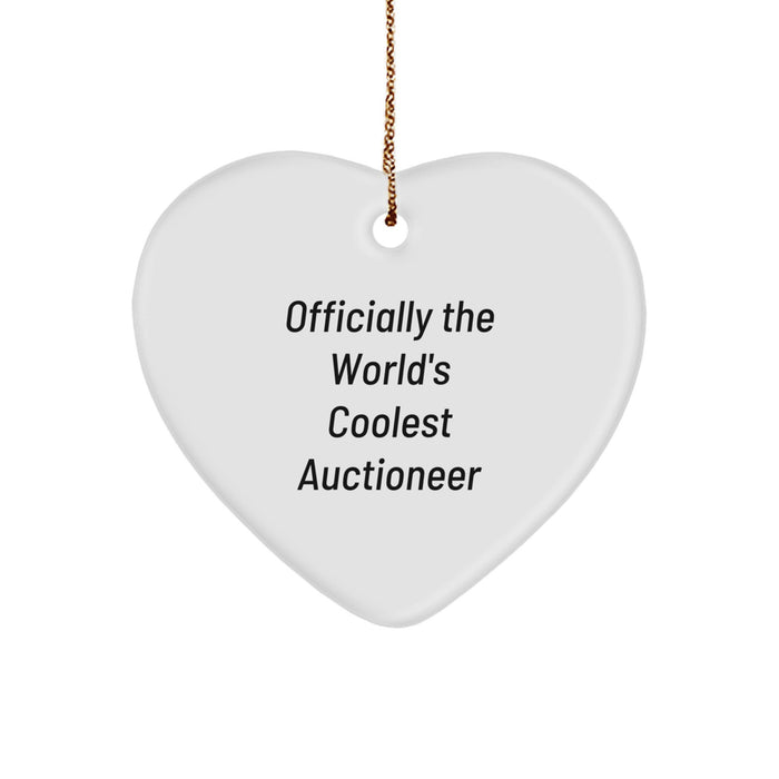 Funny Auctioneer Heart Ornament Gifts from Men to Friends on Christmas Unique Auctioneer Presents - Image 1