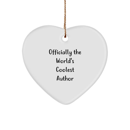 Funny Author Heart Ornament Gifts from Men for Author Friends on Christmas Unique Gifts - Image 1