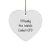 Funny CFO Heart Ornament Gifts from Friends for CFO, Christmas Unique Gifts with 'Officially The World's Coolest Cfo' Quote, Heart Shaped MDF Ornament - Image 1