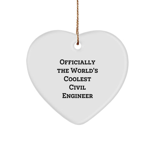 Funny Civil Engineer Heart Ornament Gifts from Friends to Civil Engineer Men - Image 1
