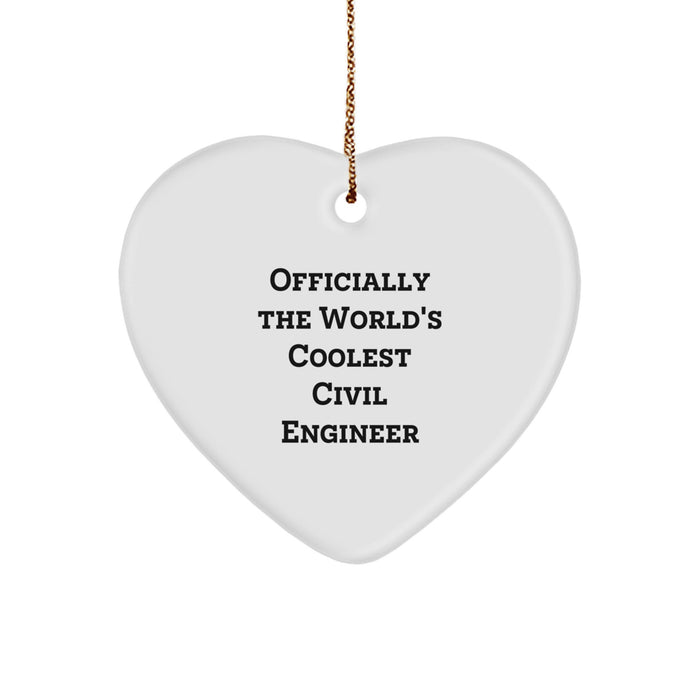 Funny Civil Engineer Heart Ornament Gifts from Friends to Civil Engineer Men - Image 1