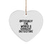 Detective Gifts from Men, Officially The World's Coolest Detective Heart Ornament, Christmas Unique Gifts - Image 1