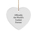 Funny 'Officially The World's Coolest Farmer' Farmer Heart Ornament Gifts for Men, Women, Family, Friends - Christmas Unique Gifts from Men, Women, Friends to Farmer - Image 1