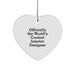 Funny Interior Designer Heart Ornament, Unique Christmas Unique Gifts from Friends to Interior Designers, Inspirational Quote - 'Officially The World's Coolest Interior Designer' - Image 1