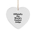 Funny Judge Gifts, Heart Ornament, 'Officially The World's Coolest Judge', Unique Christmas Unique Gifts for Judge, Men, Women, Friends, Coworkers, Family - Image 1