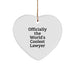 Funny Lawyer Gifts for Men, Officially The World's Coolest Lawyer Heart Ornament, Unique Christmas Unique Gift Ideas from Friends to Lawyer - Image 1