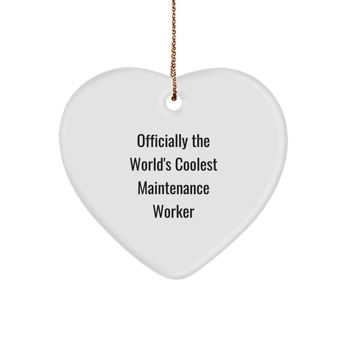 Funny Maintenance Worker Heart Ornament Gifts from Friends and Family, Heart Shaped, Christmas Unique Gifts for Maintenance Worker - Image 1