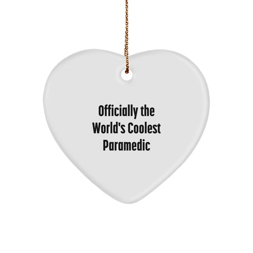 Funny Rescue Worker Heart Ornament Gifts for Men, Officially The World's Coolest Rescue Worker, Christmas Unique Gifts from Family - Image 1
