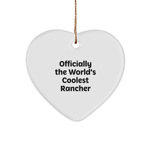 Funny Rancher Gifts from Friends for the World's Coolest Rancher - Heart Ornament - Image 1