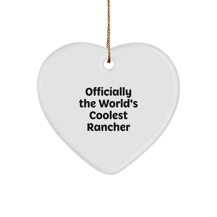 Funny Rancher Gifts from Friends for the World's Coolest Rancher - Heart Ornament - Image 1