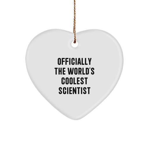 Funny Scientist Gifts for Christmas - 'Officially The World's Coolest Scientist' Heart Ornament, Gifts from Friends to Family Scientist - Image 1