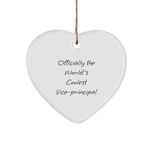 Funny Vice-principal Gifts, Heart Ornament, Officially The World's Coolest Vice-principal Christmas Decorations for Vice-principal Men Gifts from Friends, Family, Coworkers - Image 1