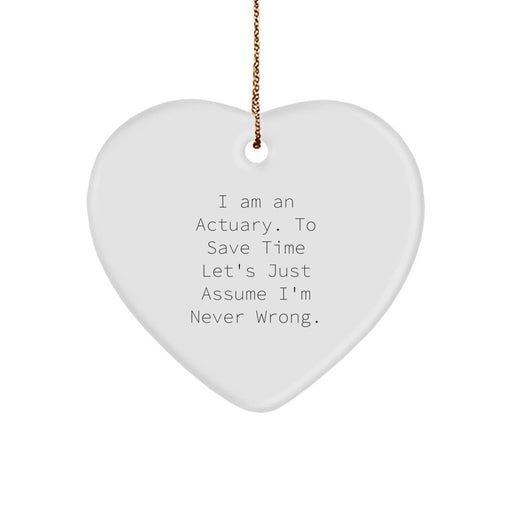 Funny Actuary Humor Gifts for Friends Funny Heart Ornament from Men Funny Gift for Actuary - Image 1