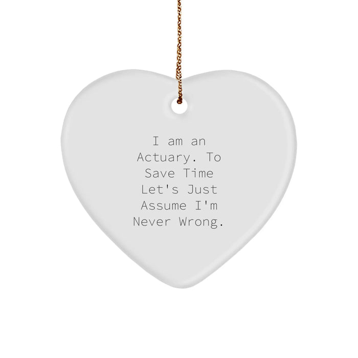 Funny Actuary Humor Gifts for Friends Funny Heart Ornament from Men Funny Gift for Actuary - Image 1